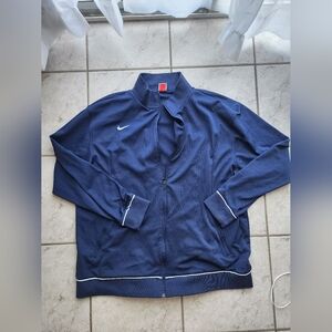 NIKE Team Jacket Blue Size 3XL Swoosh 100% Polyester Zippered pockets